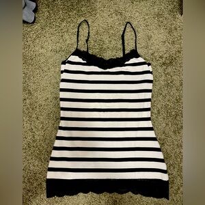 Black and white striped tank top